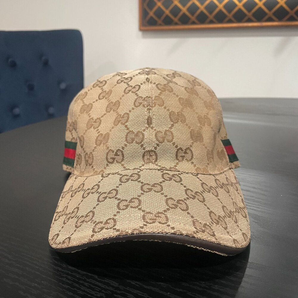 Gucci GG Monogram Canvas Baseball Cap – Beige | Size L (59) - Picture 6 of 8